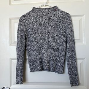 VINTAGE RALPH LAUREN Gray Marled Knit Mockneck Sweater Size XS